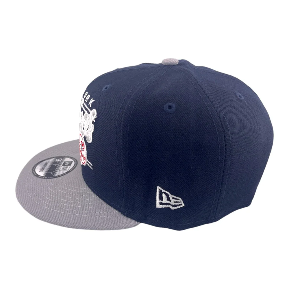 New Era New York‎ Yankees Team Script Logo Navy Blue/Grey UV 9FIFTY Snapback Hat